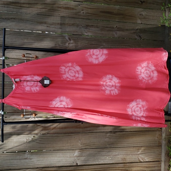 BNWT Knox Rose Island Red Tie-Dye Oversized Flowy Sleeveless Maxi (S) - Picture 6 of 9